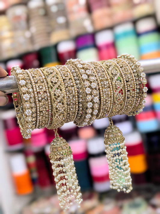 ✨ Copper Shadow Bangles Set with Matching Jhumka – Elegant Ethnic Charm