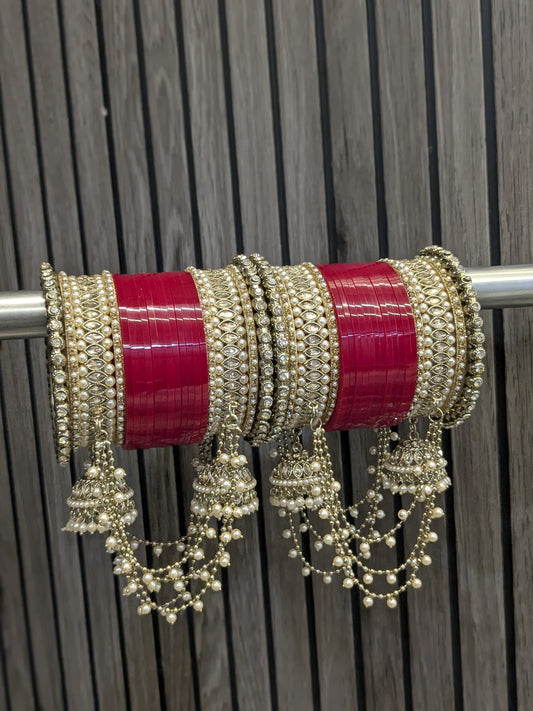Bridal Chura with Kalera Bangles – Royal Punjabi Wedding Set