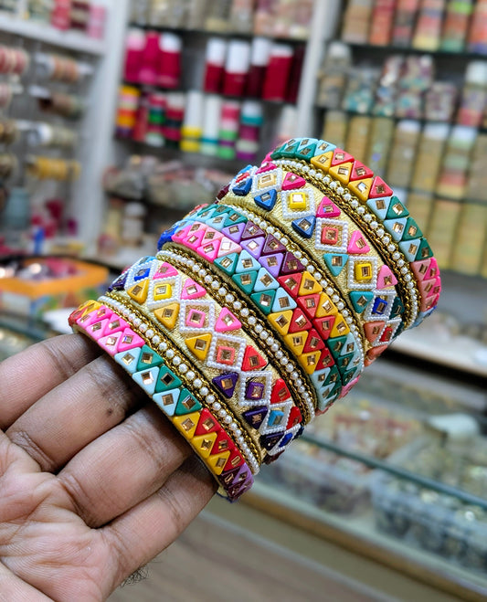 Multy color thread bangles