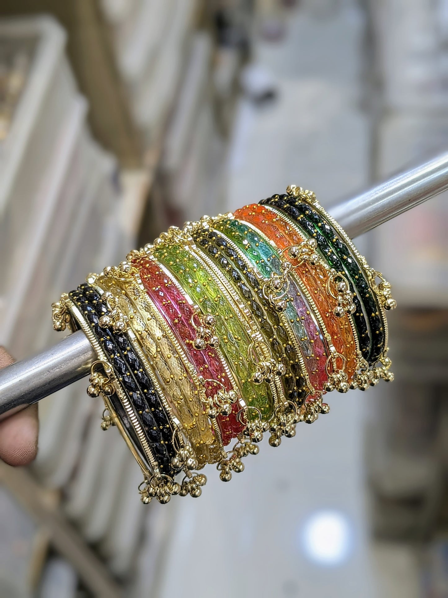 RAINDROP BANGLES 
WITH KASHMIRI GUNGROO