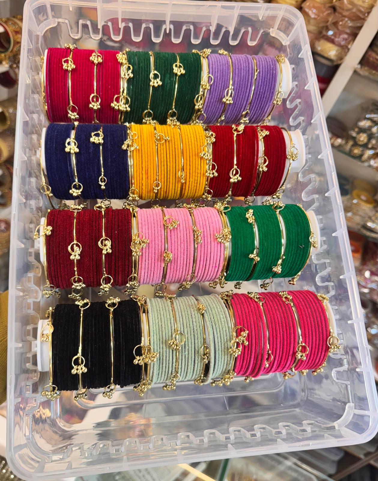24 Dozen Premium Velvet Bangles Box with 48 Kashmiri Bangles & Free Organizer | Full Set