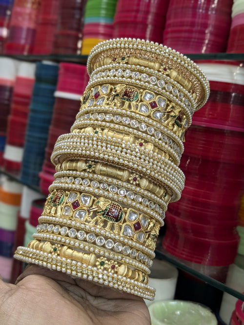 Polki elephant rajwadi bangles