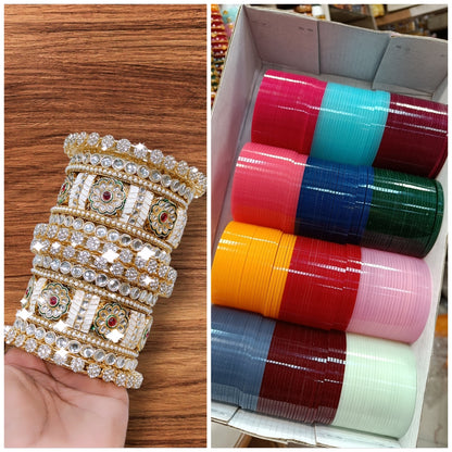 Meena Kari combo with bangles