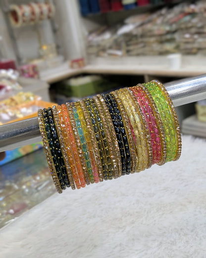 Raindrop glass bangles
