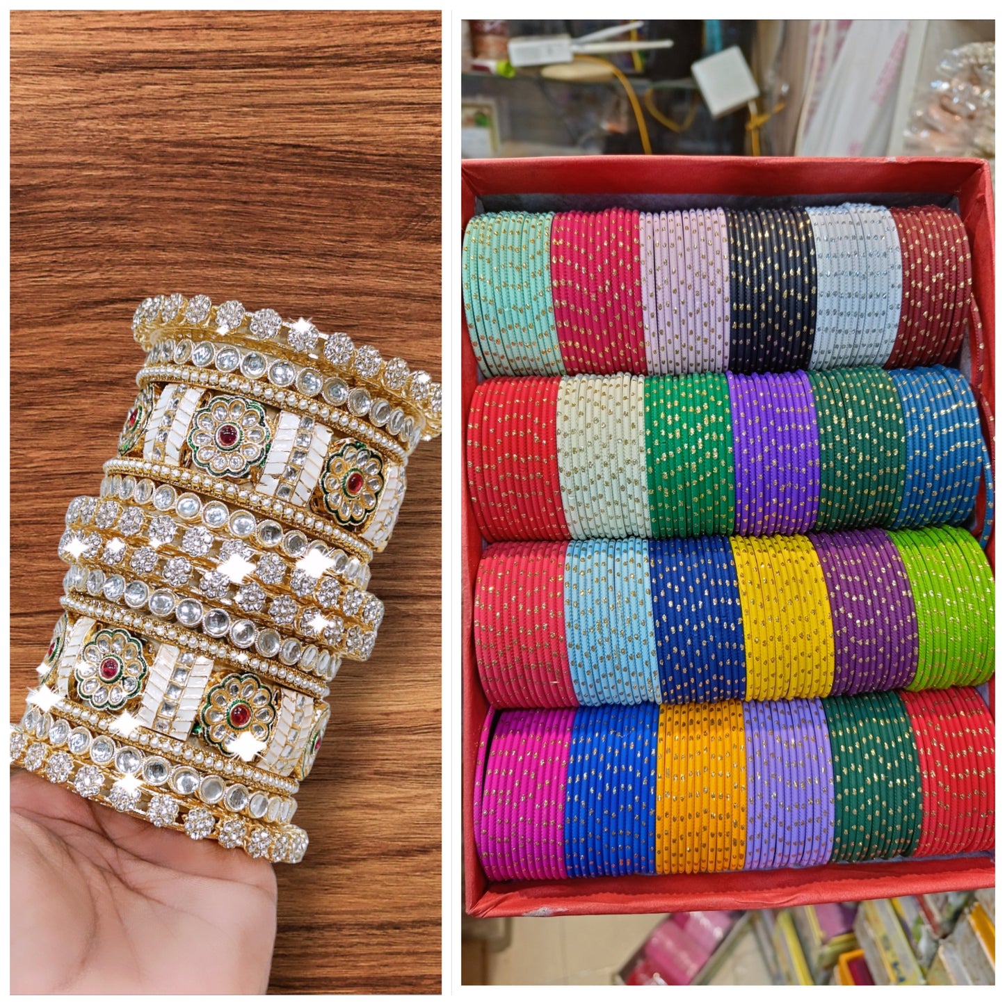 Meena Kari combo with bangles