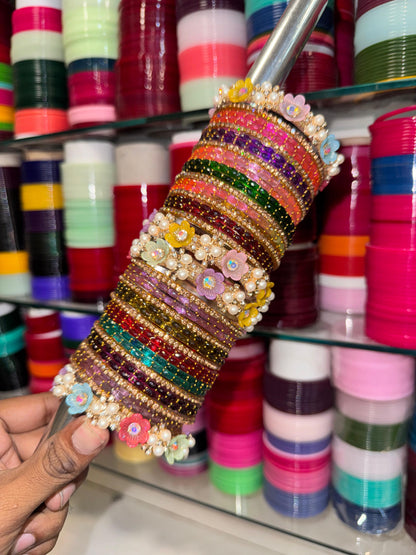 NEW FLOWER BANGLES SET