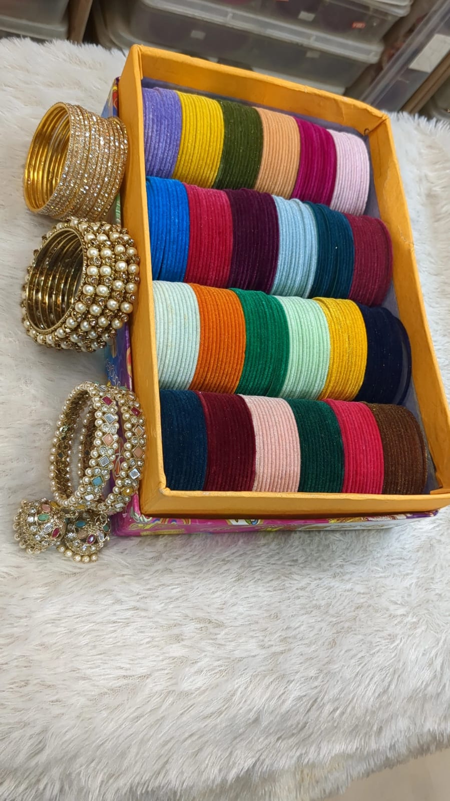 Velvet bangles with siders