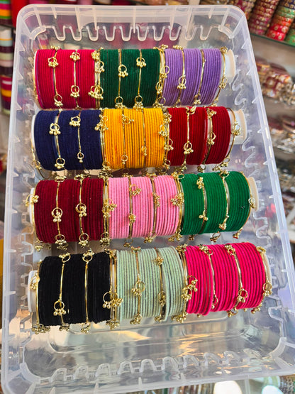 24 Dozen Premium Velvet Bangles Box with 48 Kashmiri Bangles & Free Organizer | Full Set