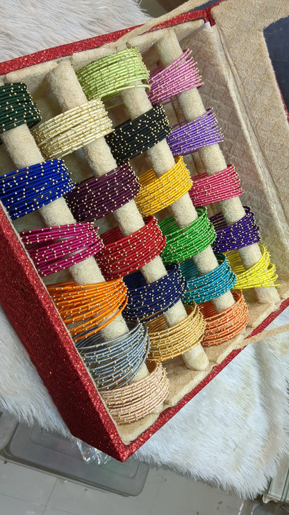 24 DOZEN THREAD BANGLES GLITTER ORGANISER