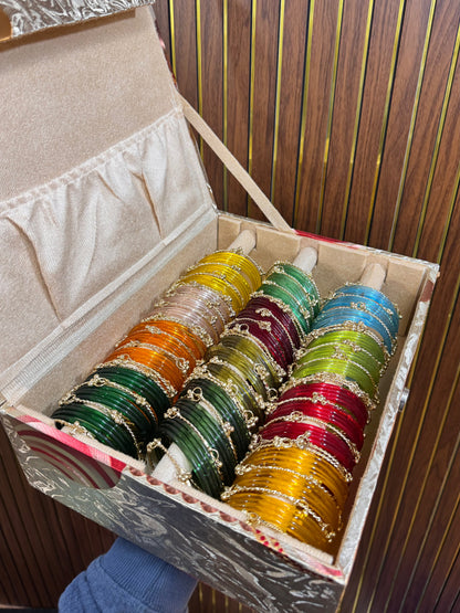 New Jelly Bangles Combo with Kashmiri Gungroos 12 colour/Dozen