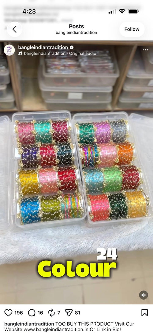24 Colour/Set NEW RAINDROP JELLY BANGLES with golden bangles and kashmiri gungroos