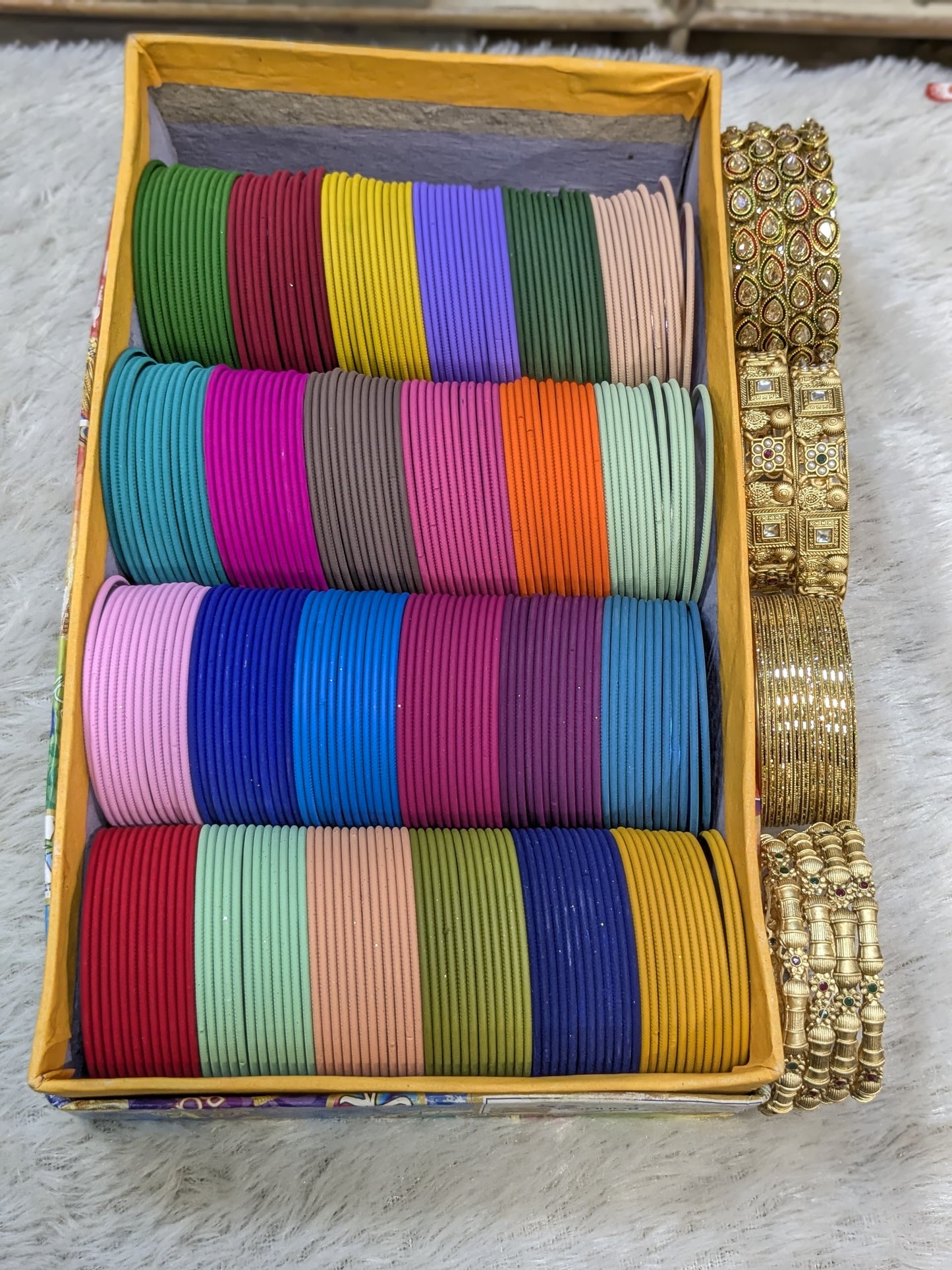 24 dozen matt bangles Combo With rajwadi siders