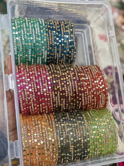 HEART DROP GLASS BANGLES