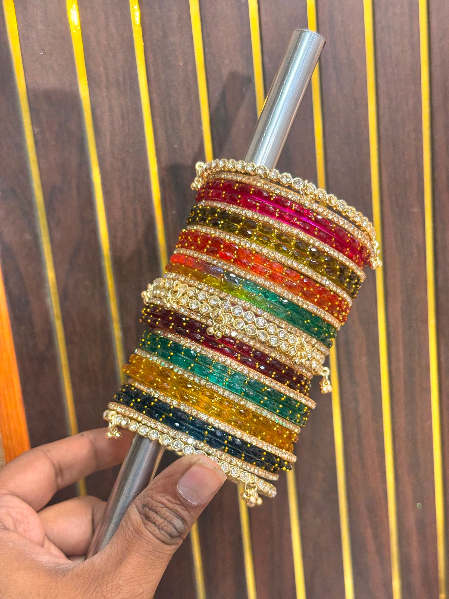 KASHMIRI BANGLES SET WITH KASHMIRI DIAMOND GUGRI