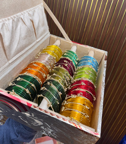 New Jelly Bangles Combo with Kashmiri Gungroos 12 colour/Dozen