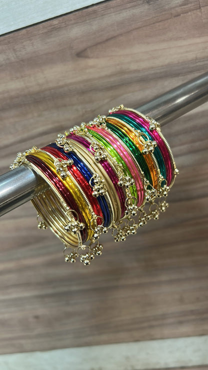 GLOSSY KASHMIRI BANGLES 
SET