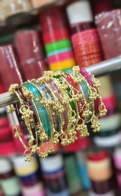 Kashmiri pearl drop multy bangles