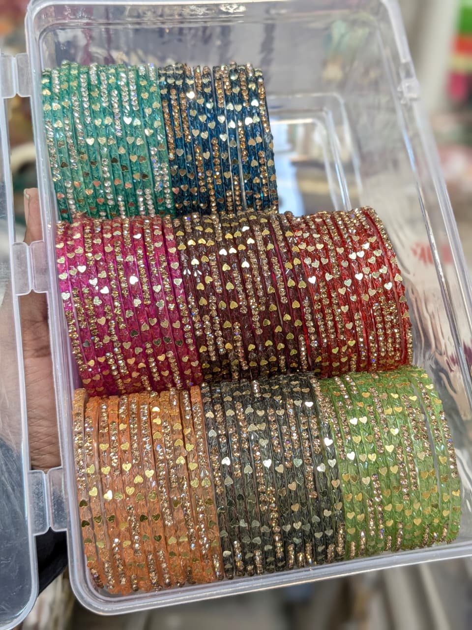 HEART DROP GLASS BANGLES
