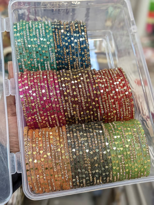 HEART DROP GLASS BANGLES