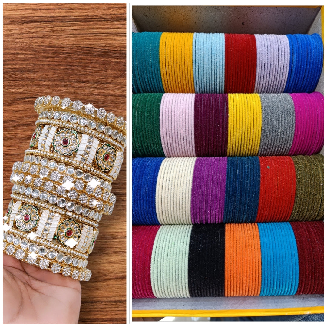 Meena Kari combo with bangles