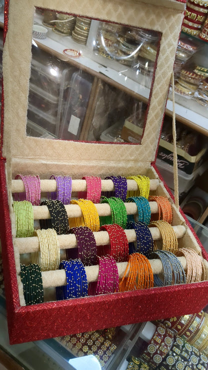 24 DOZEN THREAD BANGLES GLITTER ORGANISER