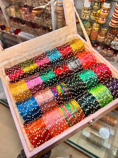 NEW BEAUTIFUL JELLY BANGLES COMBO - 24 Bangles with Premium Organizer Box