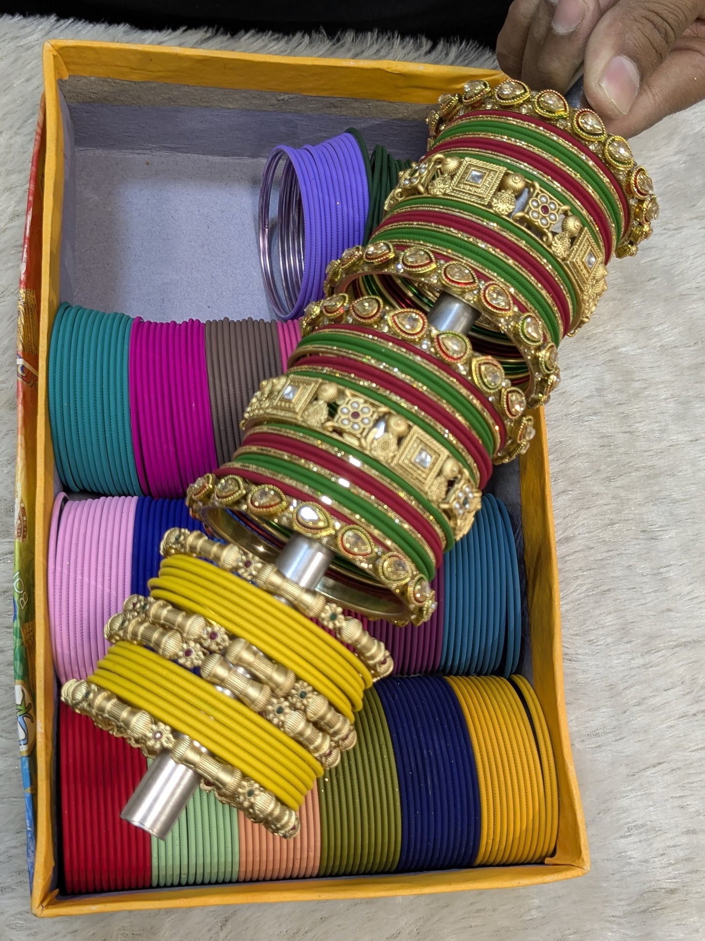 24 dozen matt bangles Combo With rajwadi siders