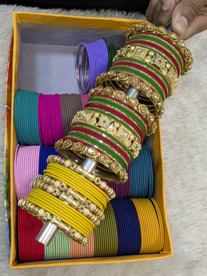 24 dozen matt bangles Combo With rajwadi siders