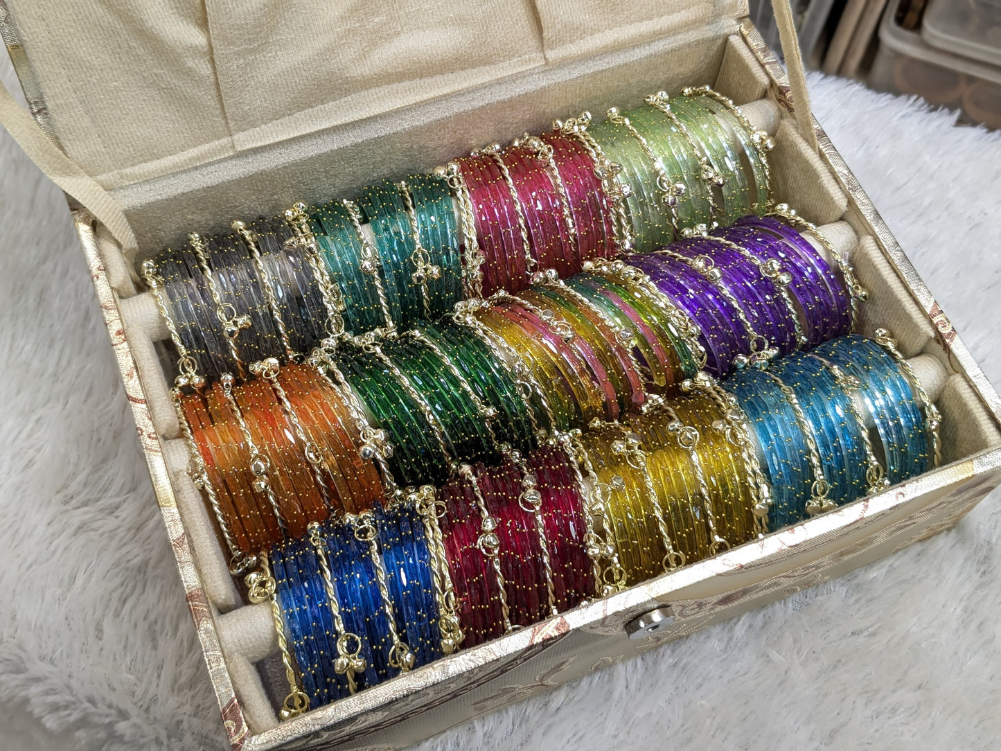 Luxury Raindrop Bangles with Heavy Kashmiri Set and organizer