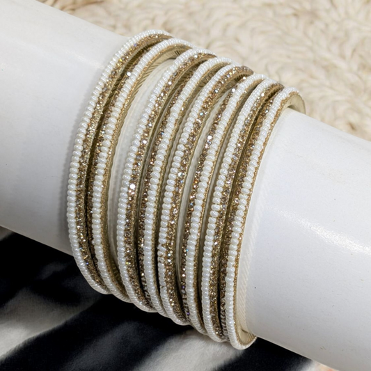 Pearl diamond bangles