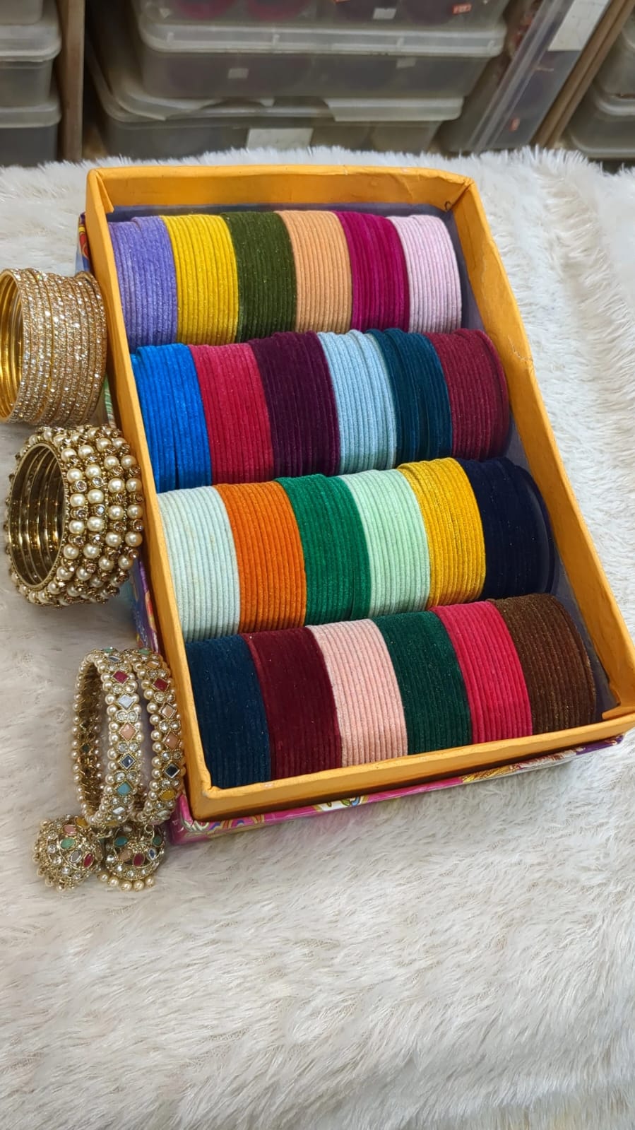 Velvet bangles with siders
