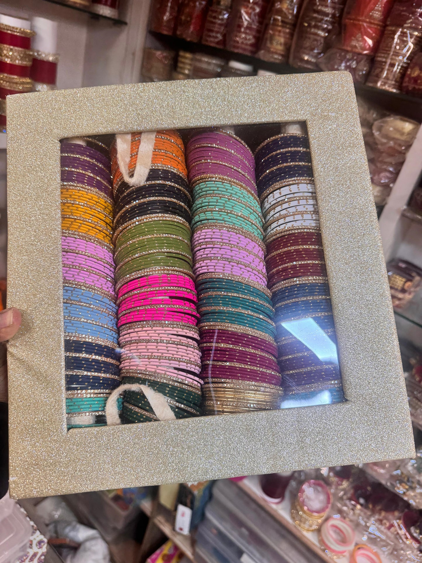 New METAL DOTTED BANGLES WITH ORGANISER