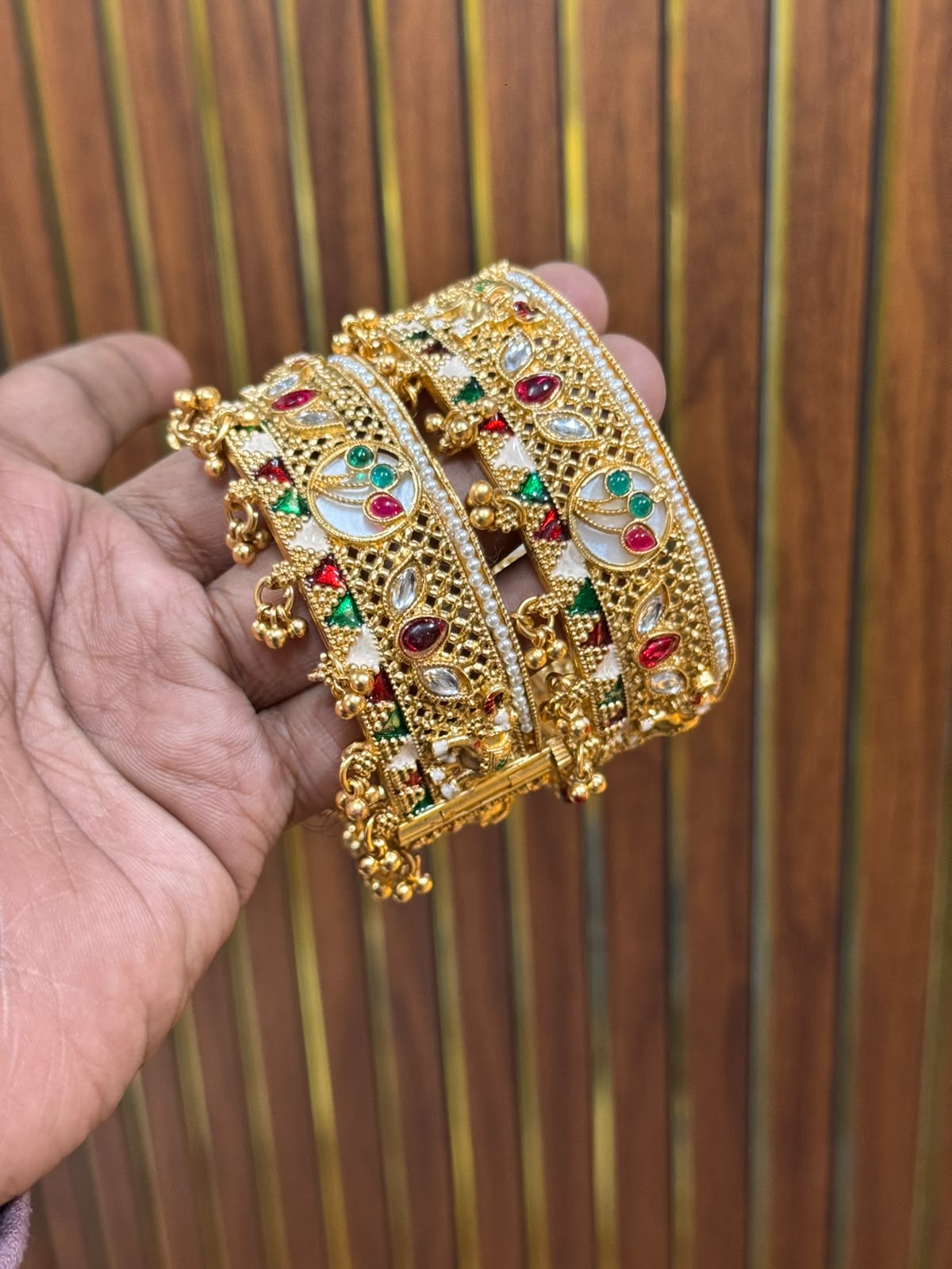 New Copper Polki Kada(2pcs)