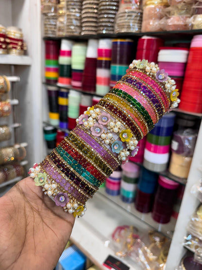 NEW FLOWER BANGLES SET