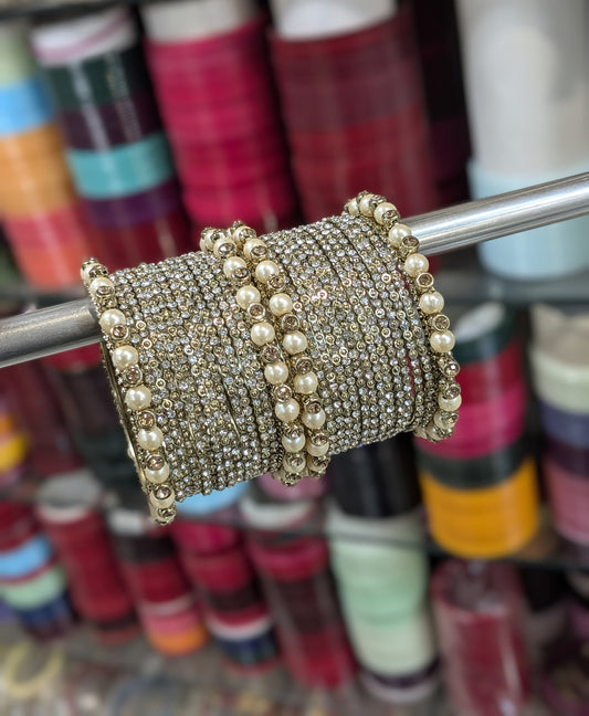 Copper polki bangles set