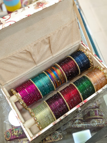 ✨ Raindrop Glass Bangles with Premium Organizer – Elegant & Everyday Wear