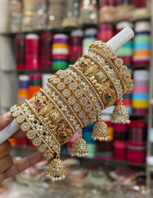 Jhumkha Rajwadi Bangles Set – Royal Elegance for Every Occasion