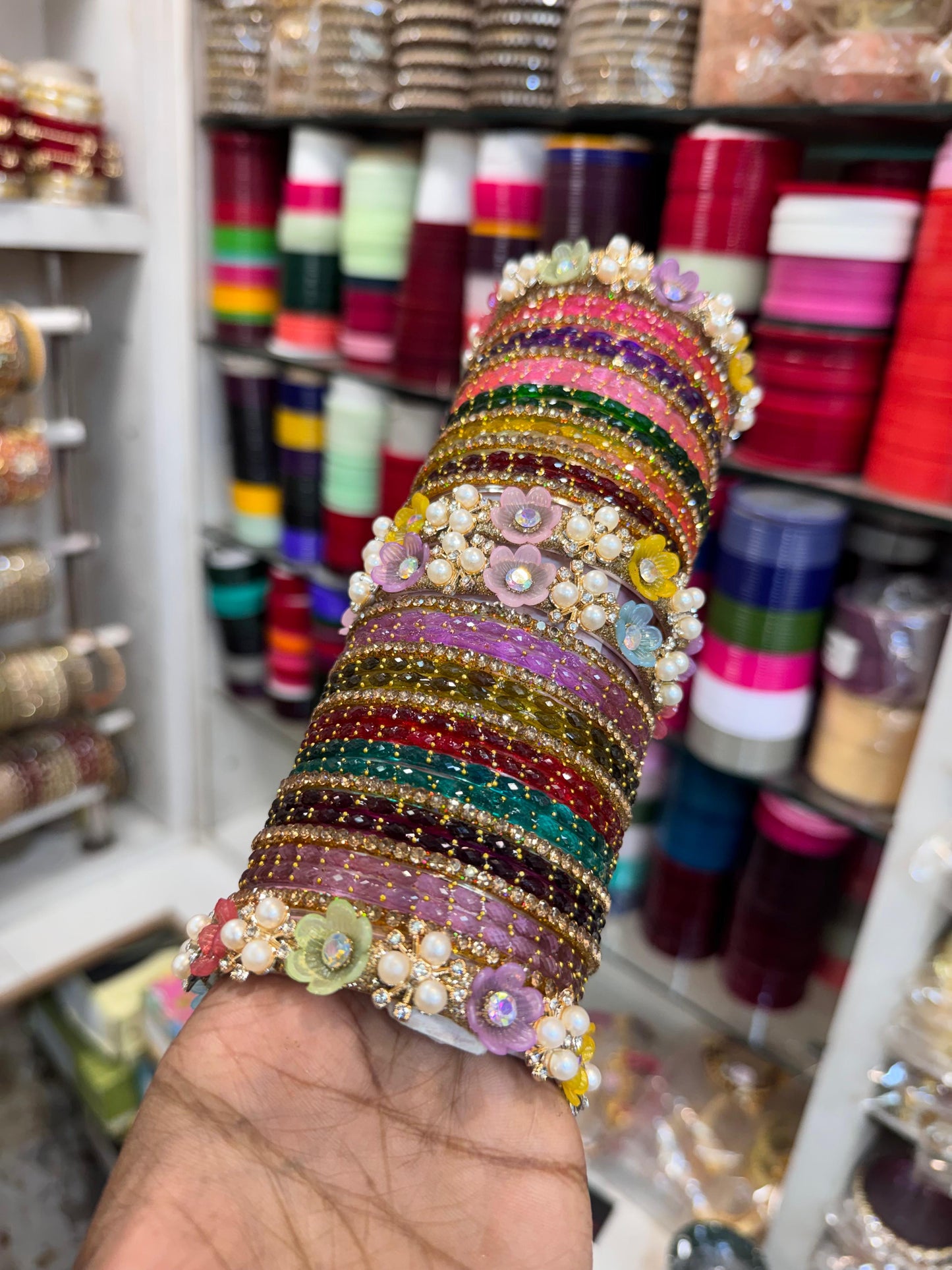NEW FLOWER BANGLES SET