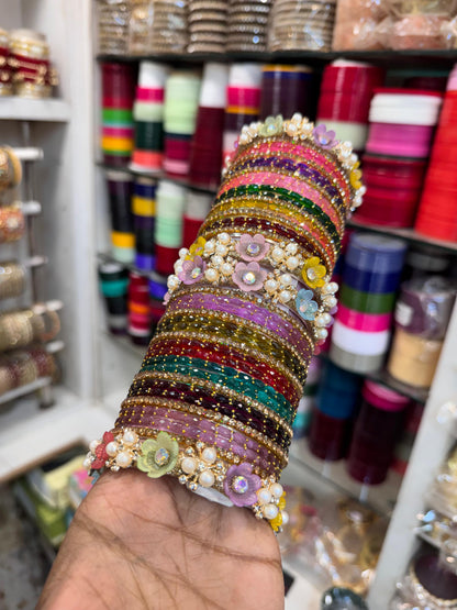 NEW FLOWER BANGLES SET