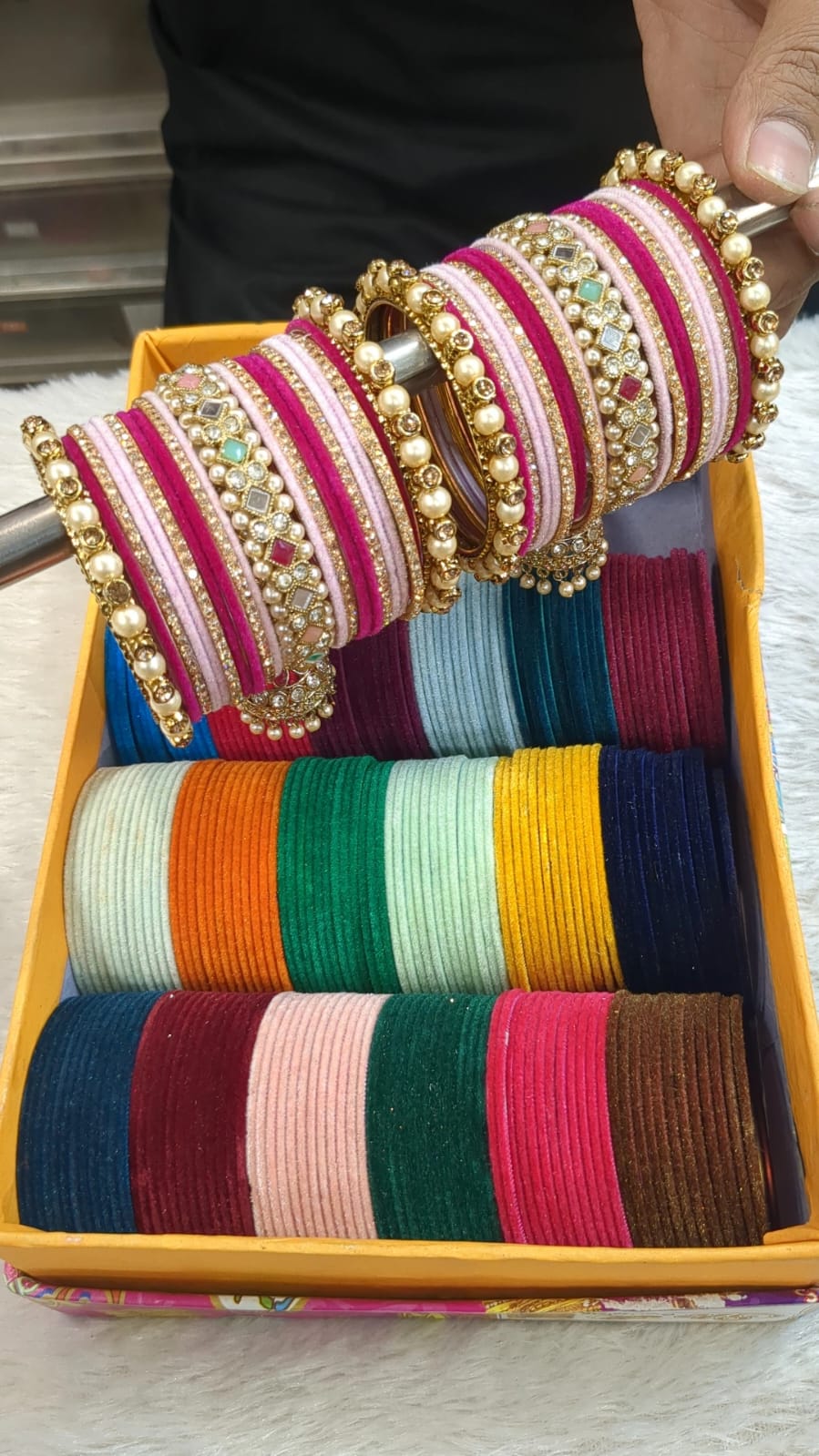 Velvet bangles with siders