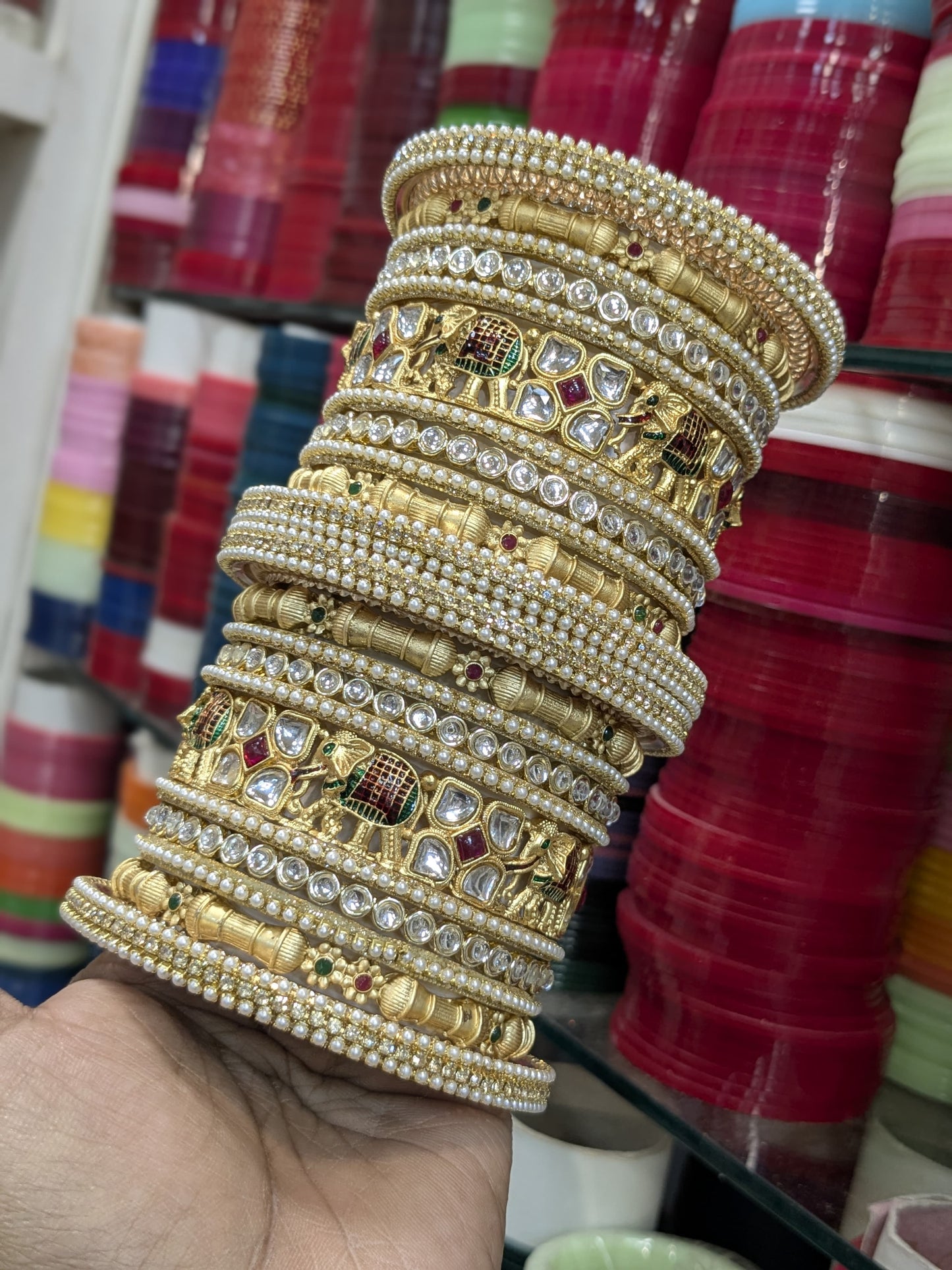 Polki elephant rajwadi bangles