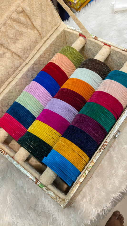 Velvet bangles with bangles organizer as