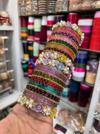 NEW FLOWER BANGLES SET