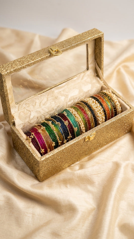 Special raindrop glass bangles 
Combo box