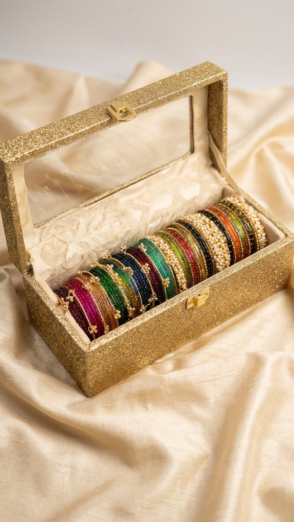 Special raindrop glass bangles 
Combo box