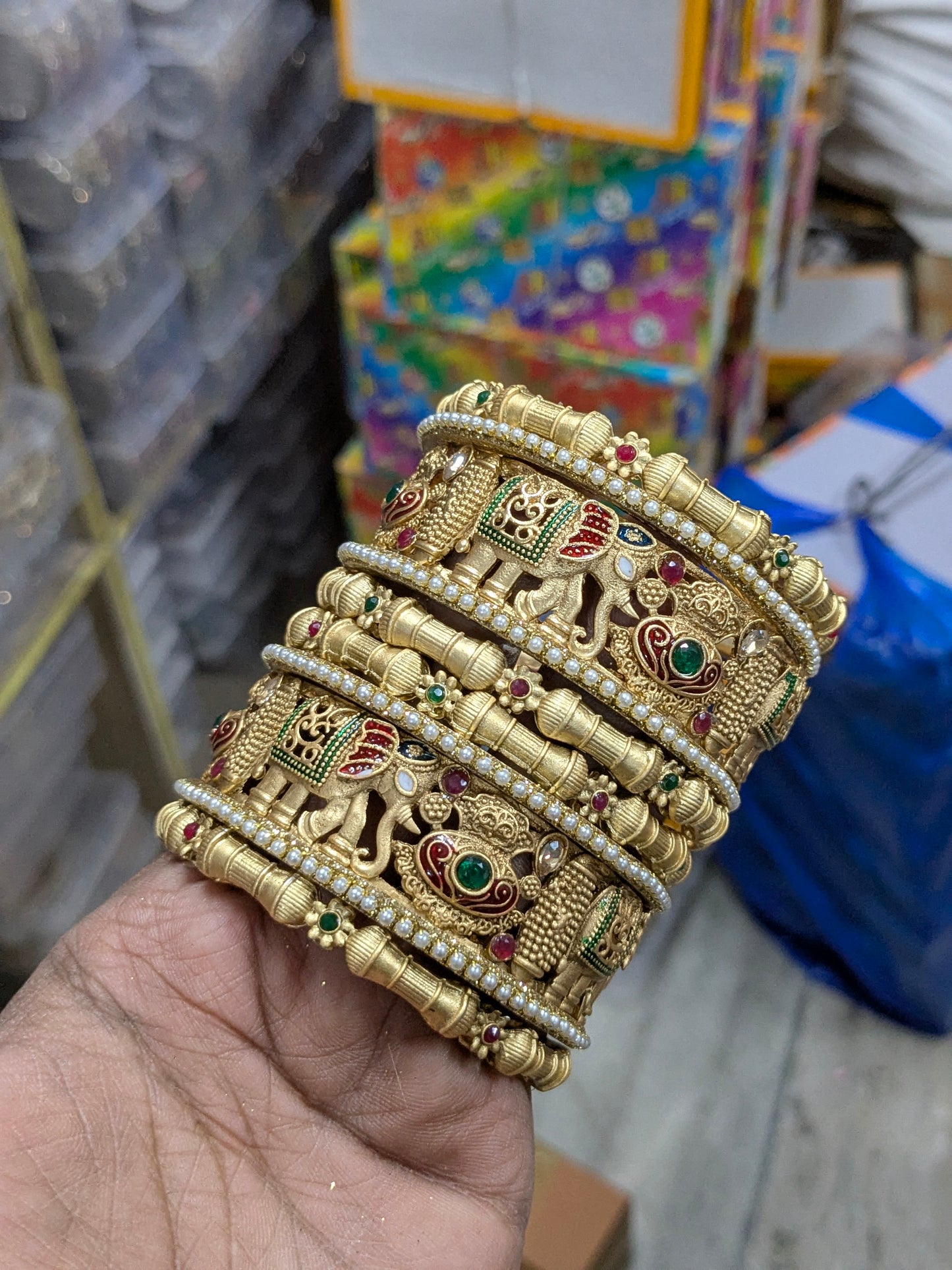 Elephant Kada Chudi Rajwadi Bangles Set – Royal Elegance in Every Detail 👑