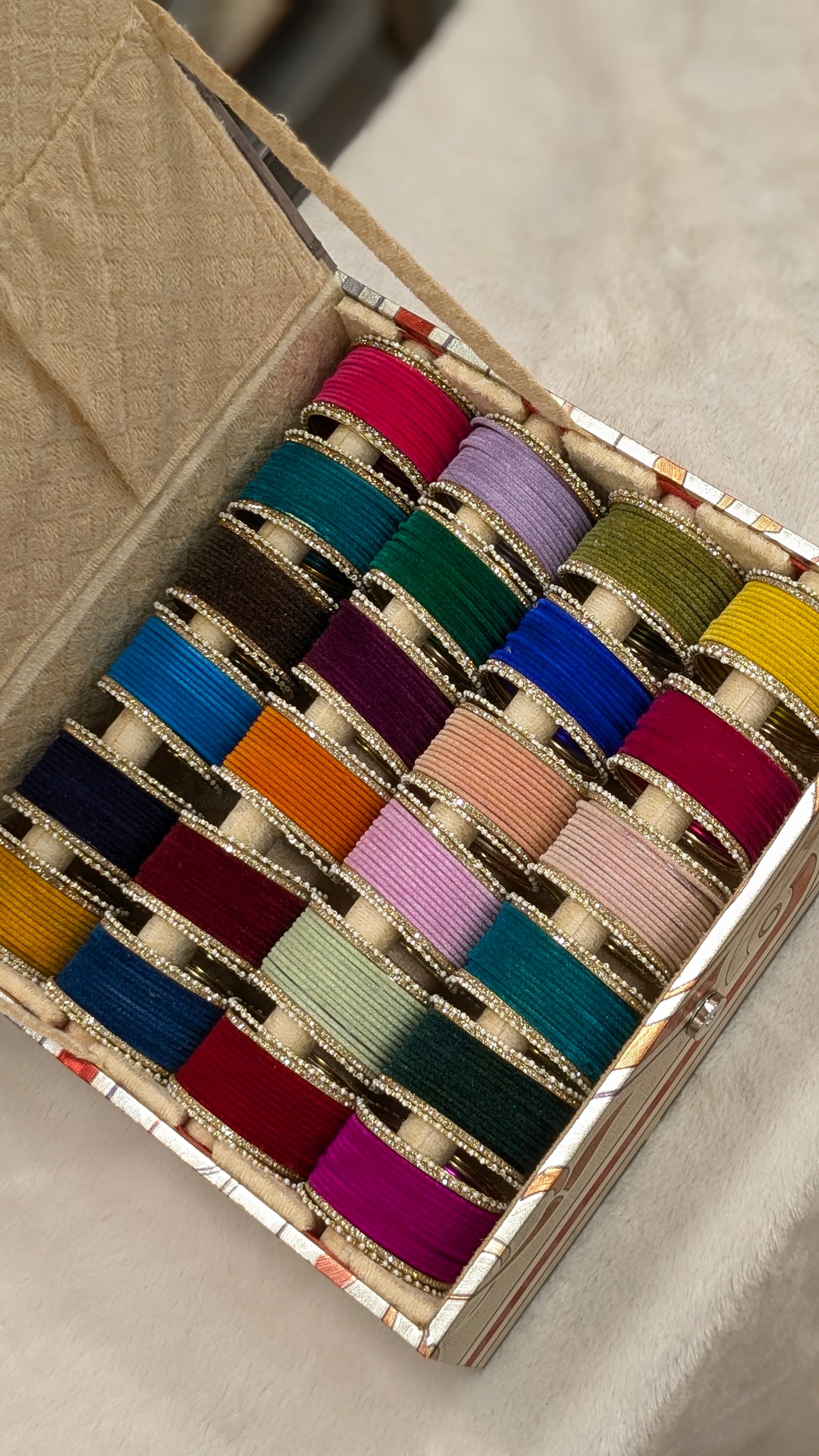 24 BANGLES SET WITH ORGANISER