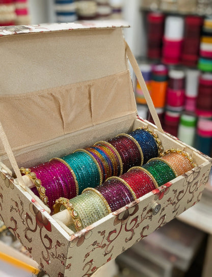 ✨ Raindrop Glass Bangles with Premium Organizer – Elegant & Everyday Wear