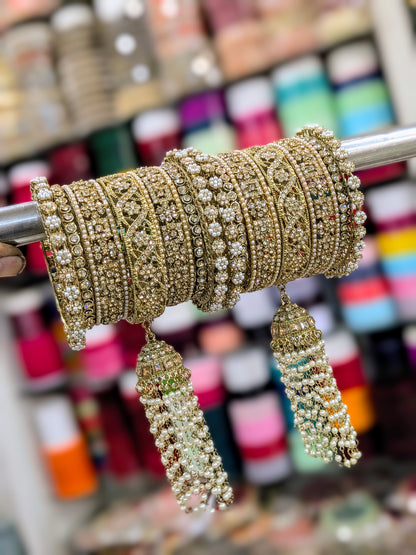 ✨ Copper Shadow Bangles Set with Matching Jhumka – Elegant Ethnic Charm