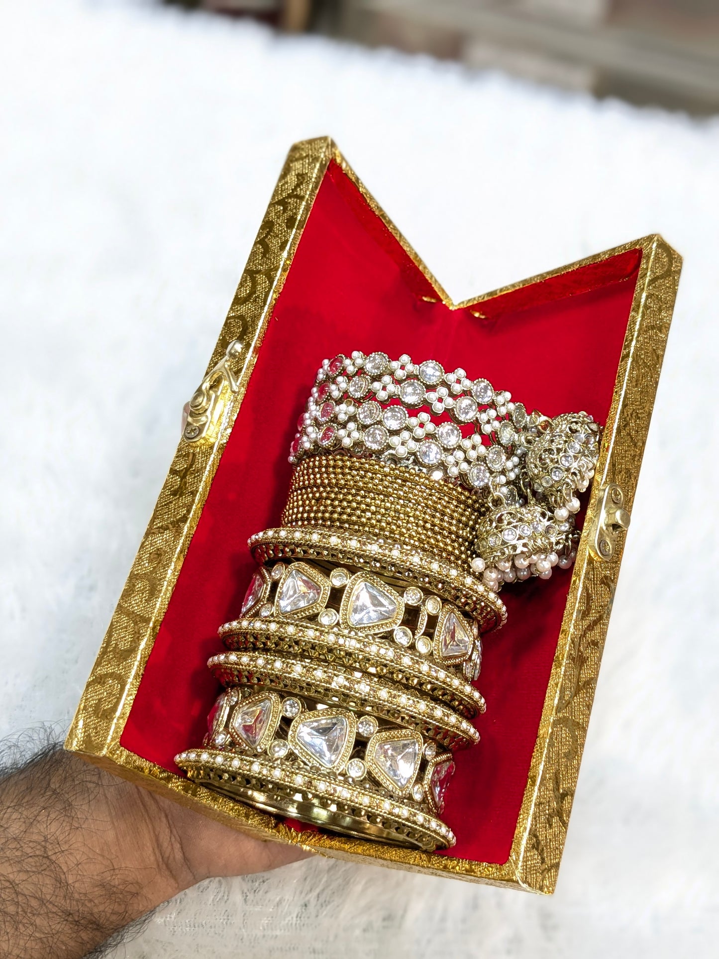 Kundan bangles combo